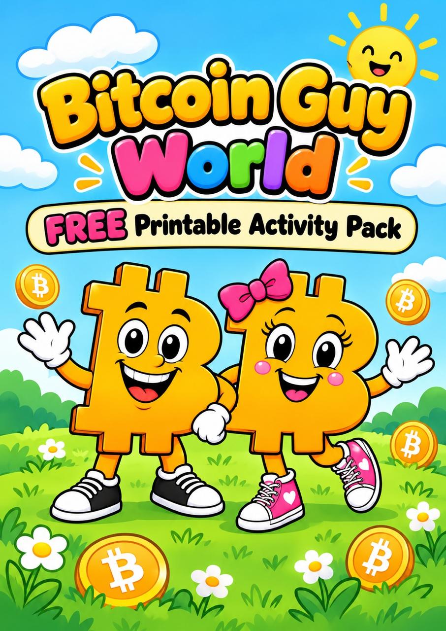 Bitcoin Guy World printable activity pack cover